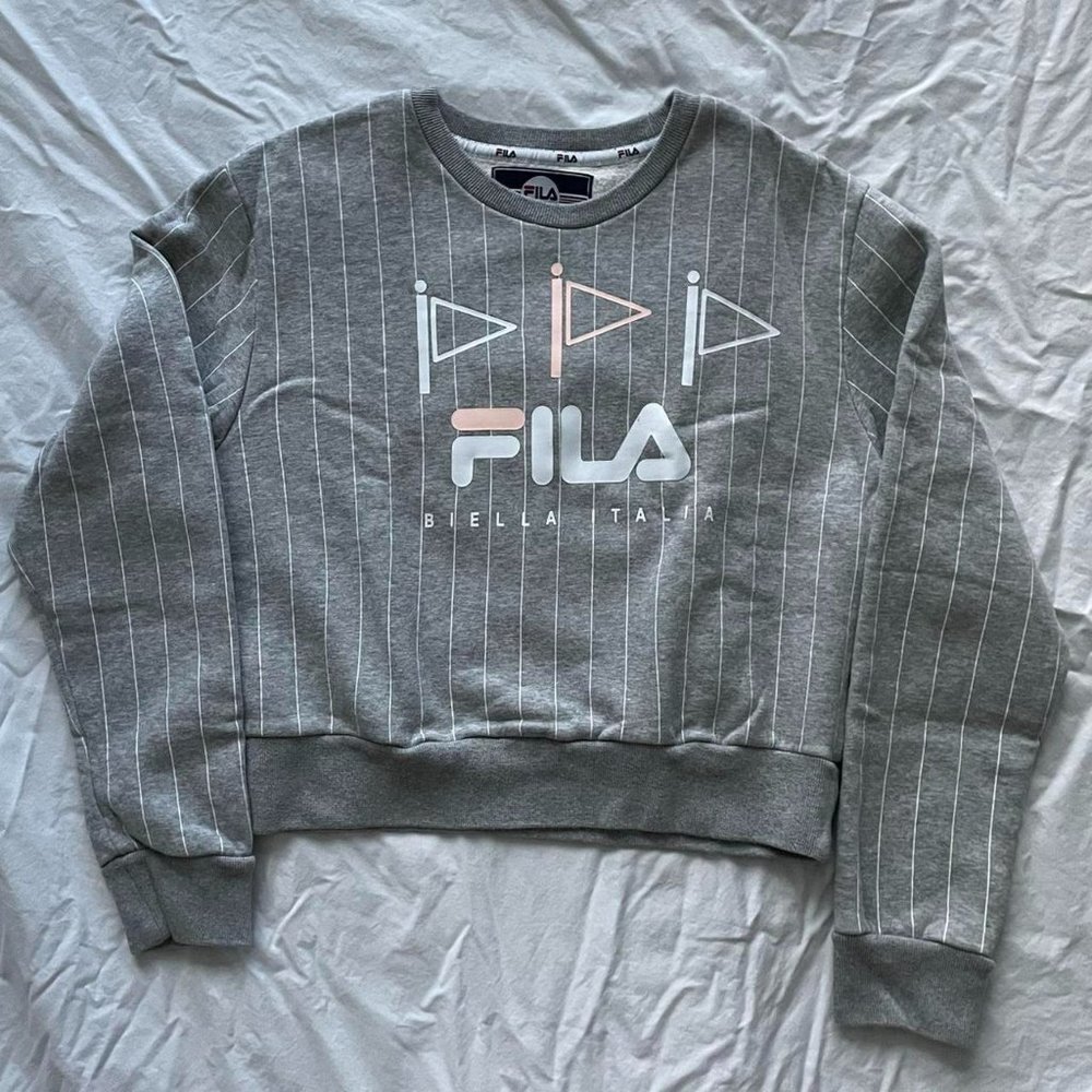 Fleece cropped Fila crewneck sweatshirt